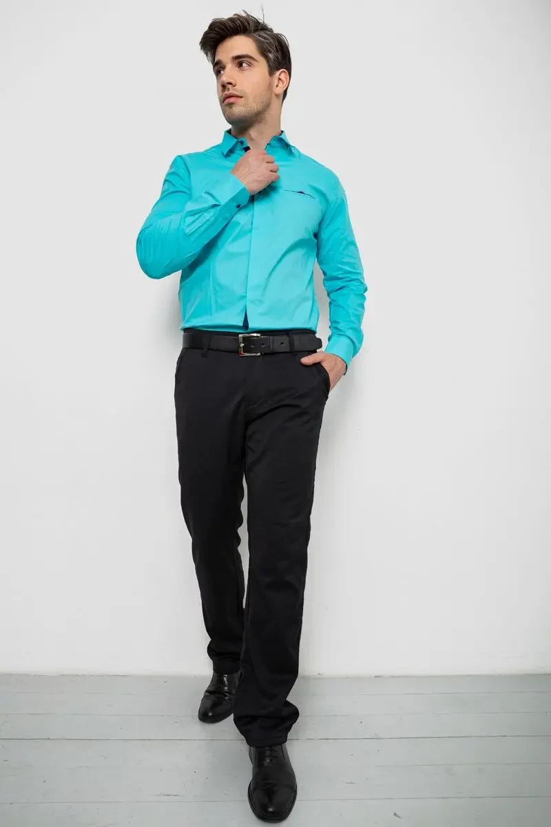 Сорочка чоловіча, колір бірюзовий, 214R7158 2