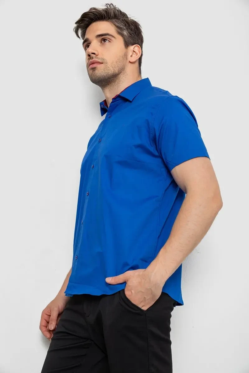 Сорочка чоловіча однотонна, колір електрик, 214R7327-2 3