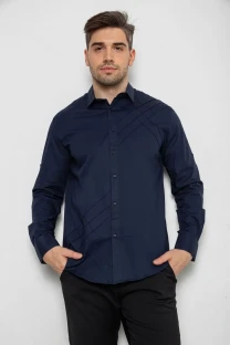 Сорочка чоловіча однотонна, колір синій, 214R7466-1