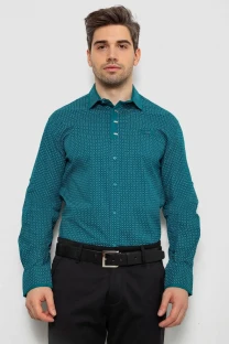 Сорочка чоловіча з принтом, колір зелений, 214R7467