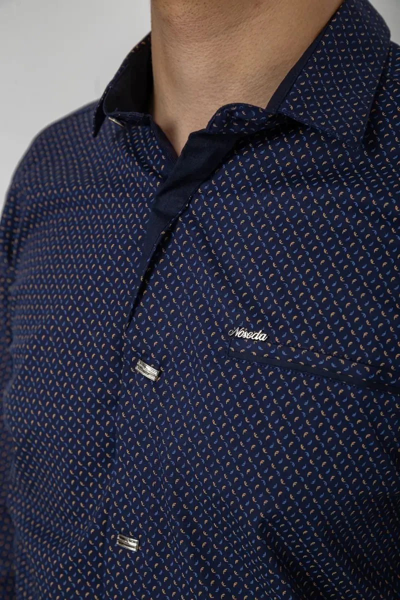 Сорочка чоловіча з принтом, колір синій, 214R7468-1 5