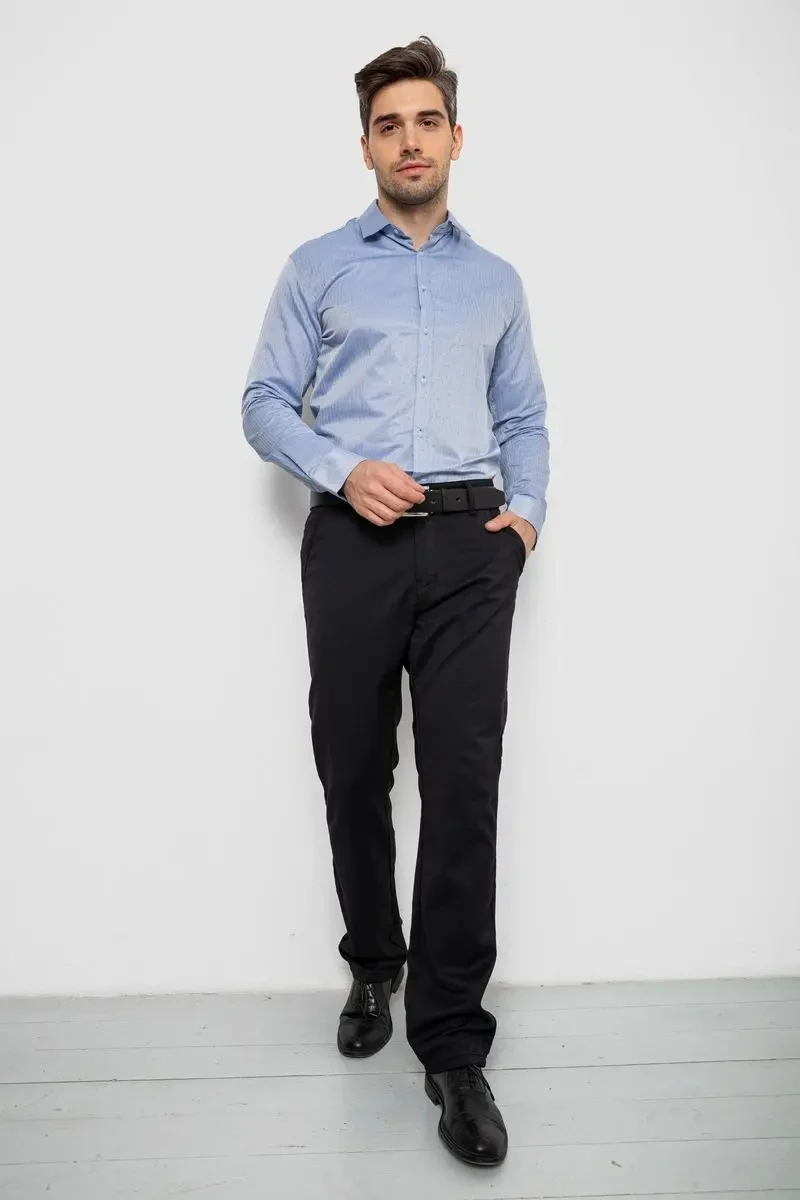 Сорочка чоловіча з довгим рукавом, колір джинс, 214R836 2