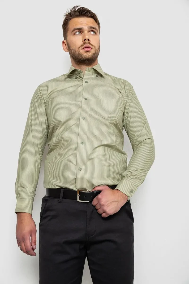 Сорочка чоловіча, колір оливковий, 244R881-1