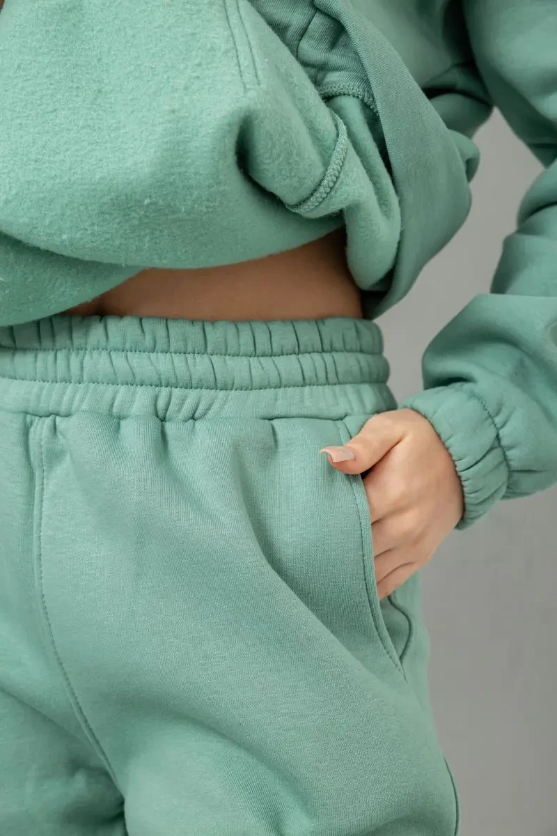 Спортивний костюм жіночий на флісі, колір оливковий, 102R7711 6