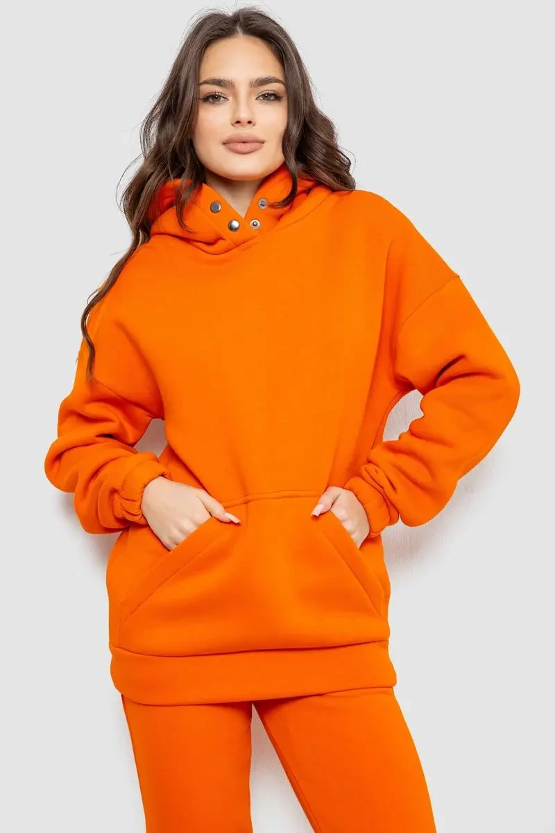 Спортивний костюм жіночий на флісі, колір помаранчевий, 102R7711 2