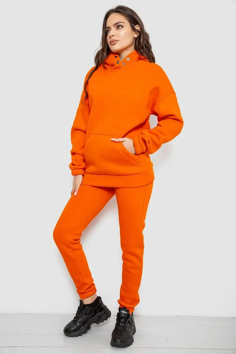 Спортивний костюм жіночий на флісі, колір помаранчевий, 102R7711 3