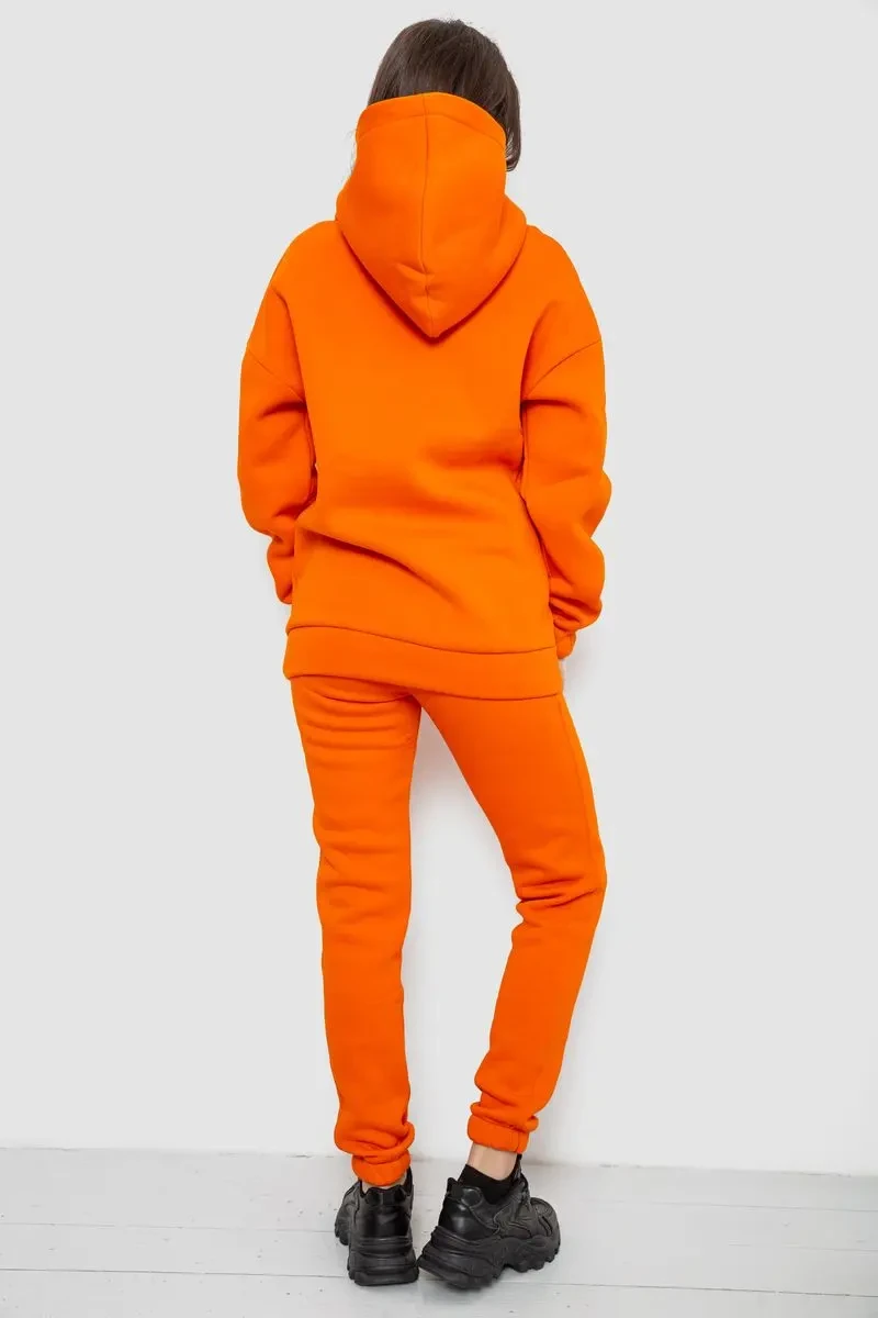 Спортивний костюм жіночий на флісі, колір помаранчевий, 102R7711 4