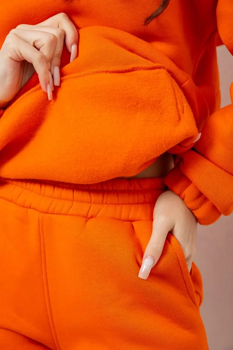 Спортивний костюм жіночий на флісі, колір помаранчевий, 102R7711 6