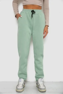 Спортивні штани жіночі на флісі, колір світло-м'ятний, 238R57020