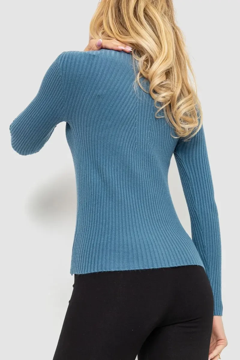 Гольф жіночий однотонний, колір джинс, 204R016 4