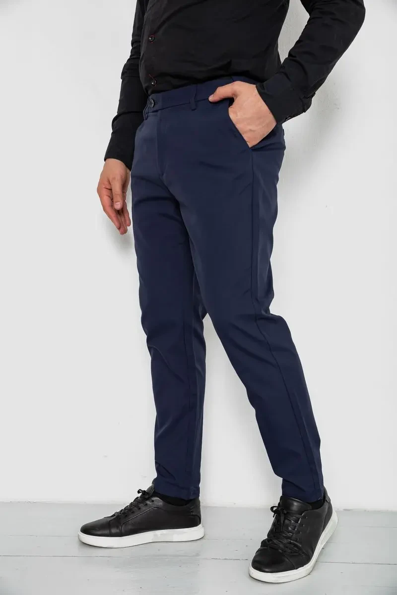 Штани чоловічі класичні однотонні, колір синій, 157RU06-006 2