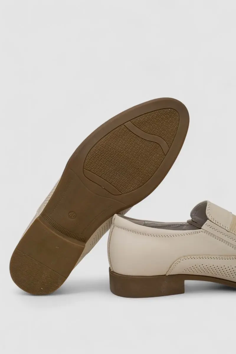 Туфлі чоловічі з перфорацією, колір бежевий, 243RC1591 5