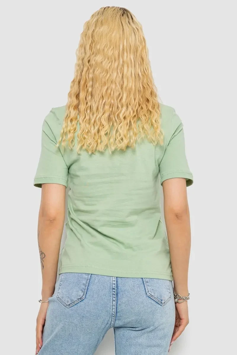 Футболка жіноча з принтом, колір оливковий, 241R130 4