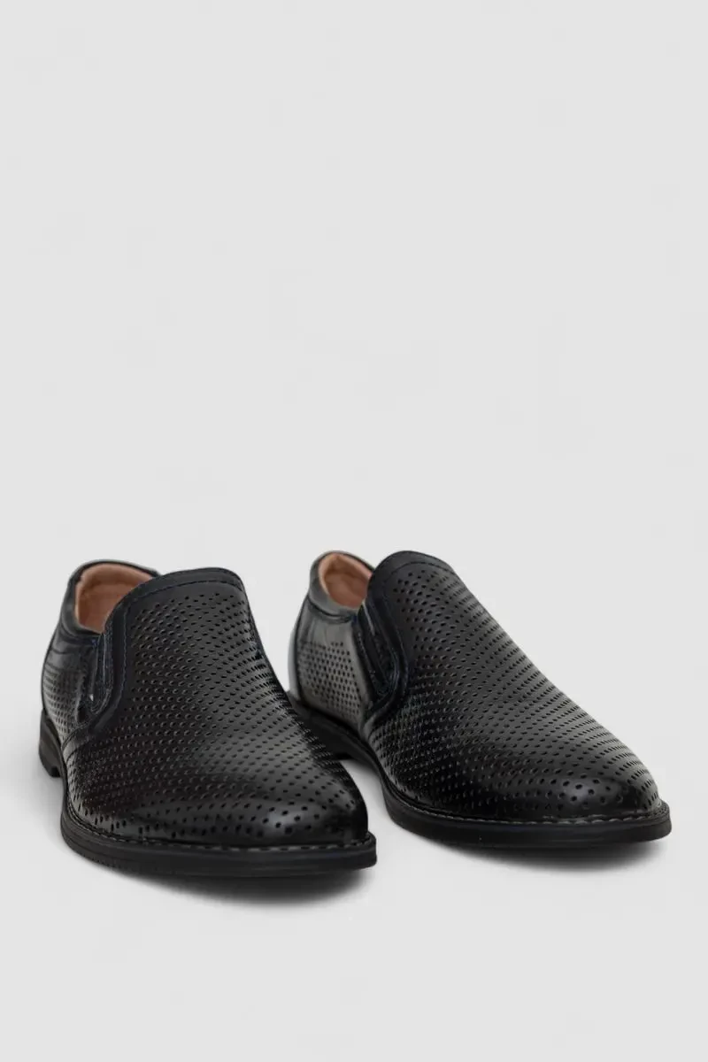 Туфлі чоловічі з перфорацією, колір темно-синій, 243RB1991 3