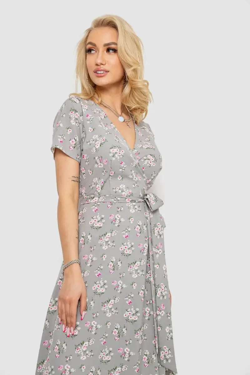 Сарафан із квітковим принтом, колір сірий, 241R161 2