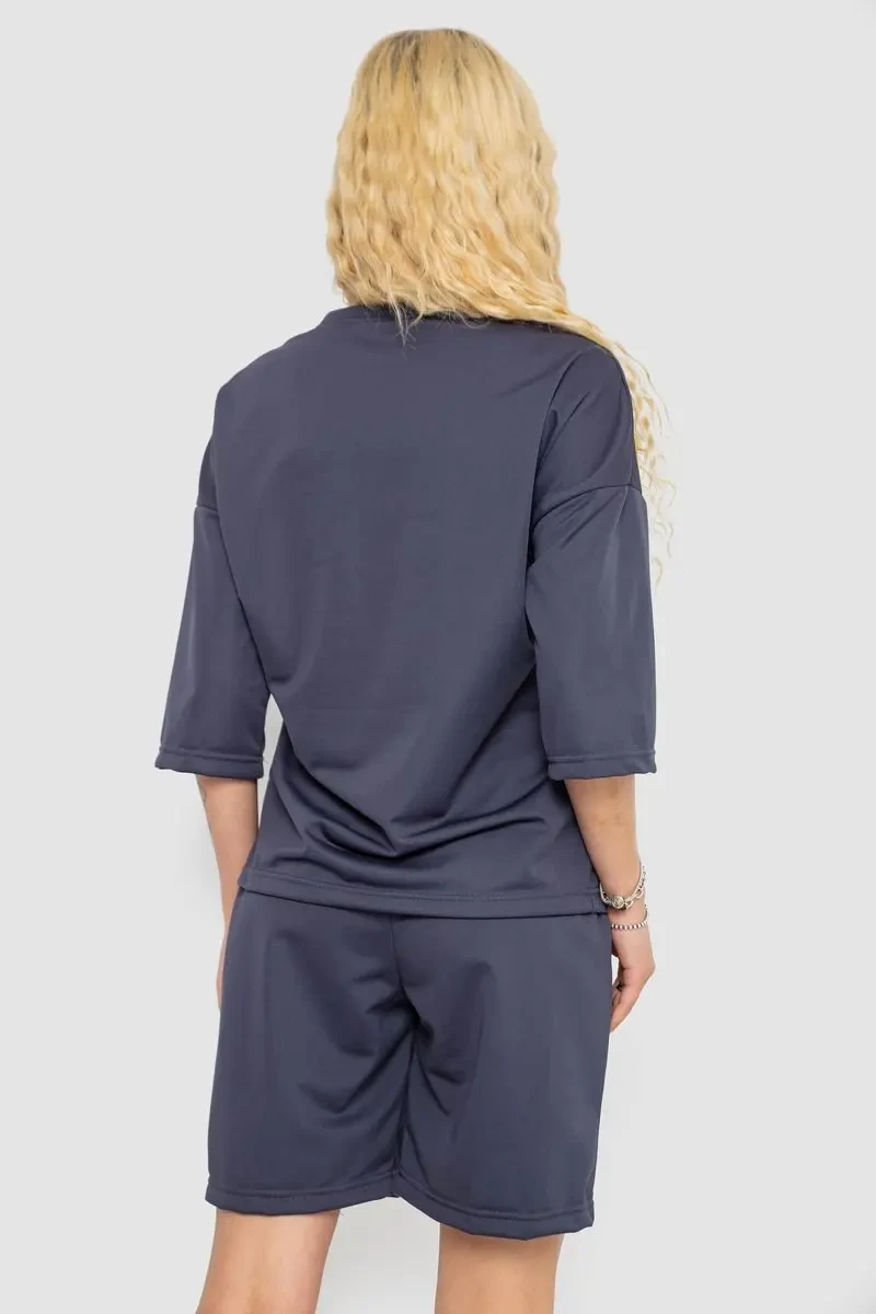 Костюм жіночий однотонний, колір темно-сірий, 238R116 4