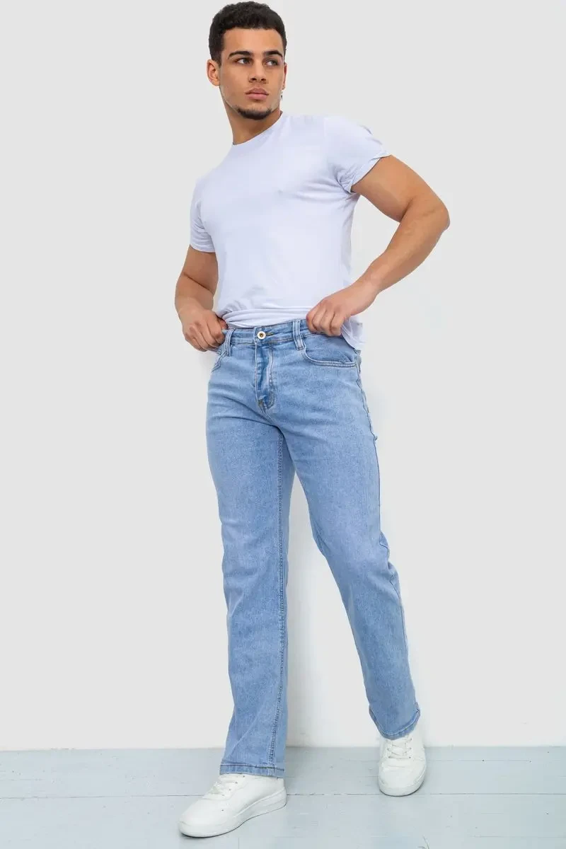 Джинси чоловічі однотонні, колір блакитний, 244R6078 2