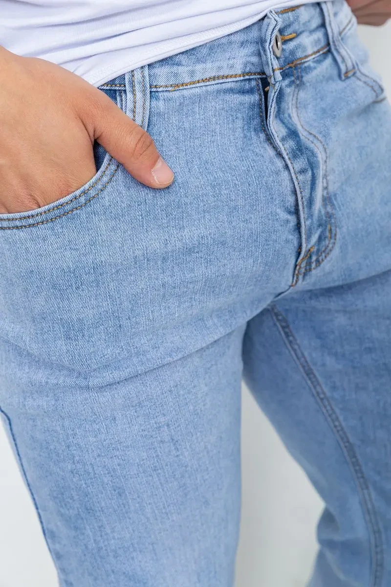 Джинси чоловічі однотонні, колір блакитний, 244R6078 5