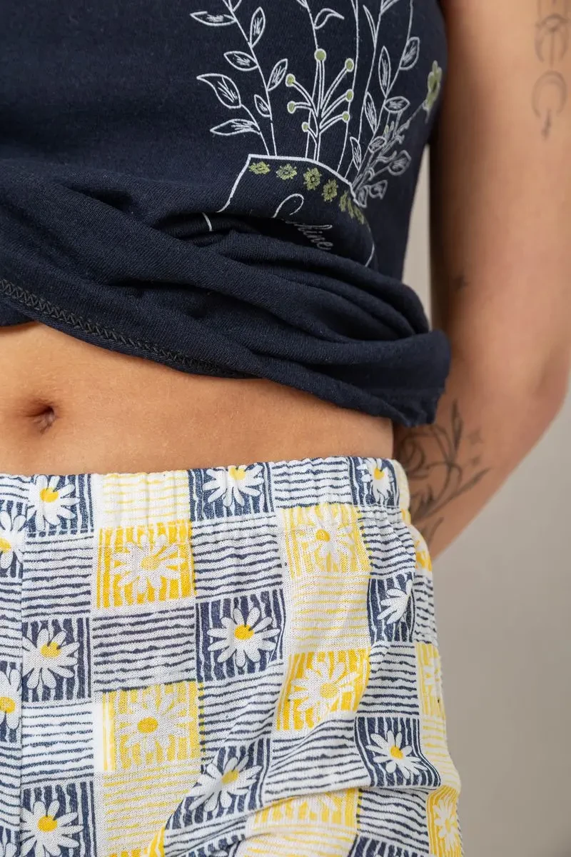 Жіноча піжама з принтом, колір темно-синій, 238R3052 5