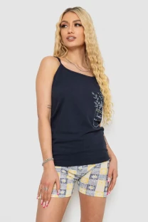 Жіноча піжама з принтом, колір темно-синій, 238R3052