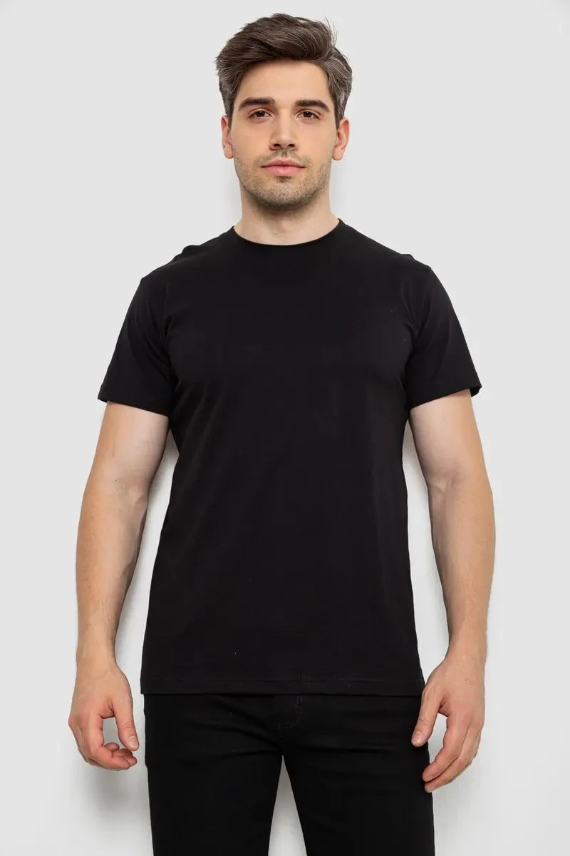 Футболка чоловіча базова, колір чорний, 244R20603