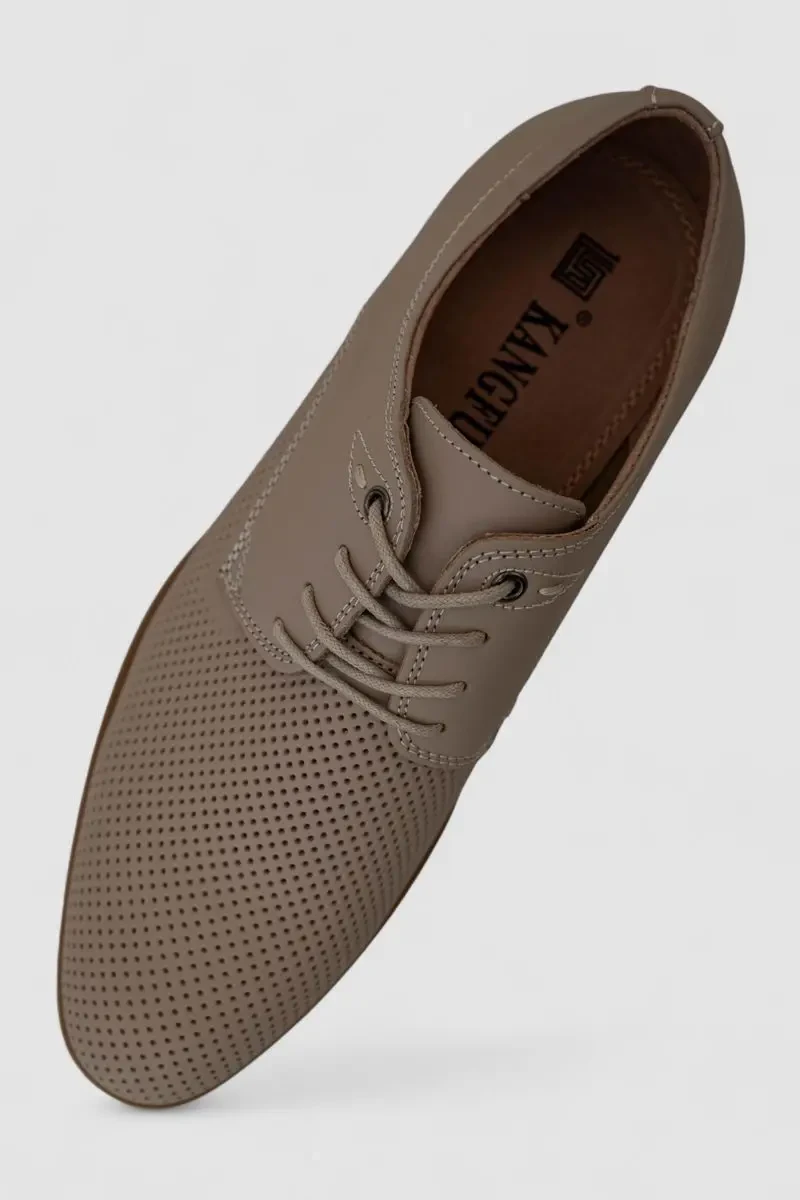 Туфлі чоловічі з перфорацією, колір темно-бежевий, 243RC1313 2