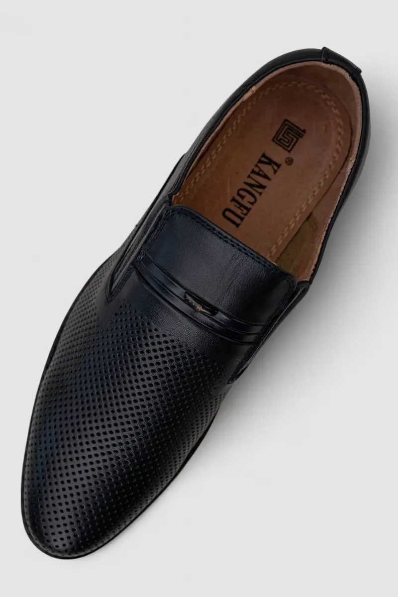 Туфлі чоловічі з перфорацією, колір темно-синій, 243RC1591 2