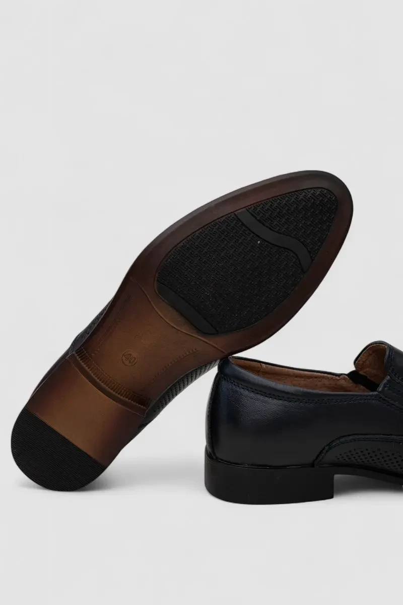 Туфлі чоловічі з перфорацією, колір темно-синій, 243RC1591 5