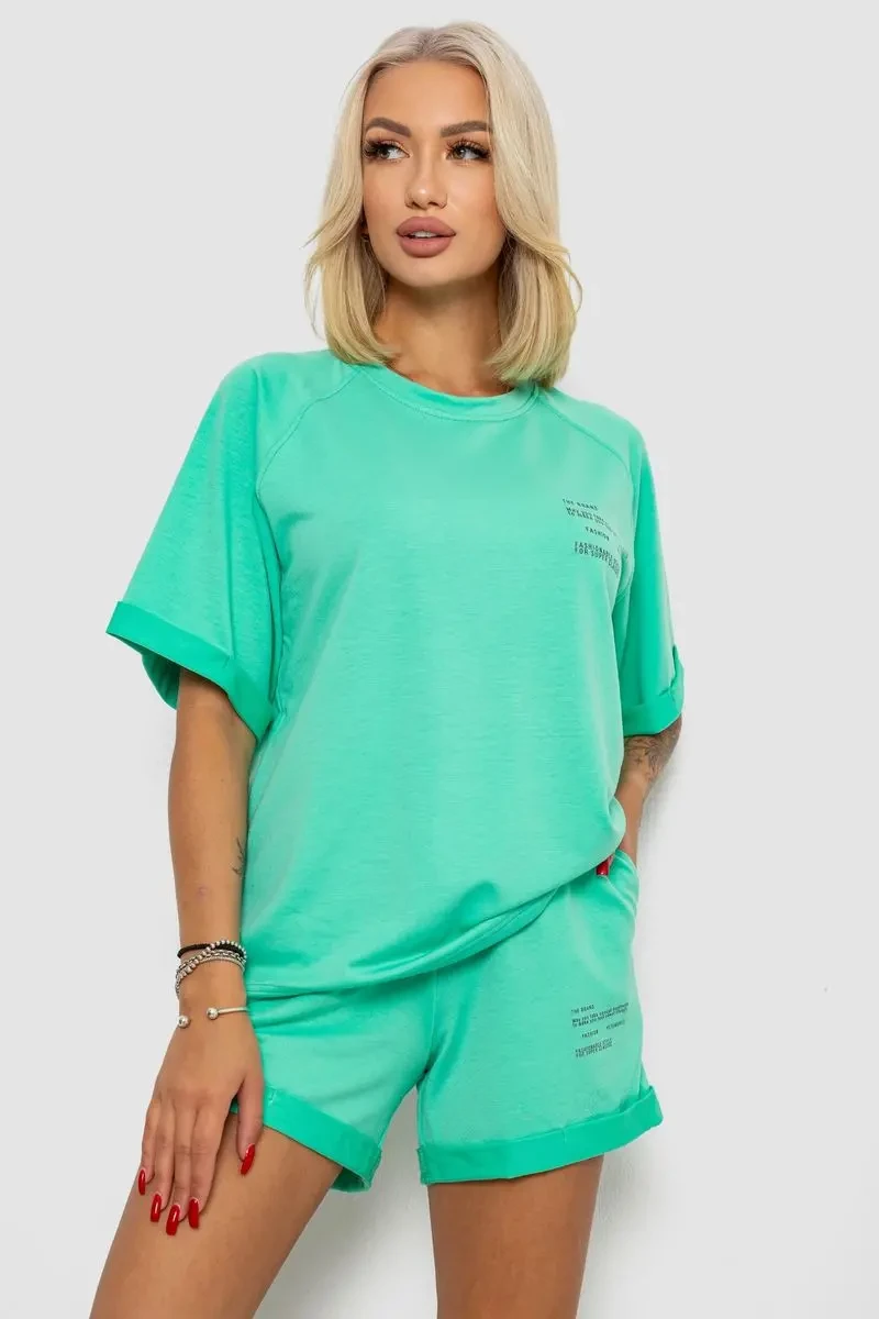 Костюм домашній жіночий з принтом, колір м'ятний, 230R121