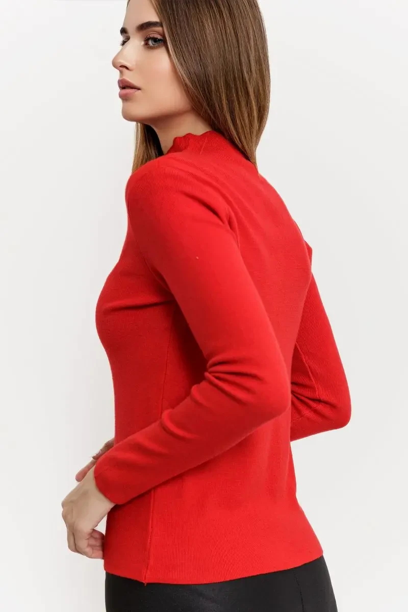 Гольф жіночий трикотажний, колір червоний, 204R008 5