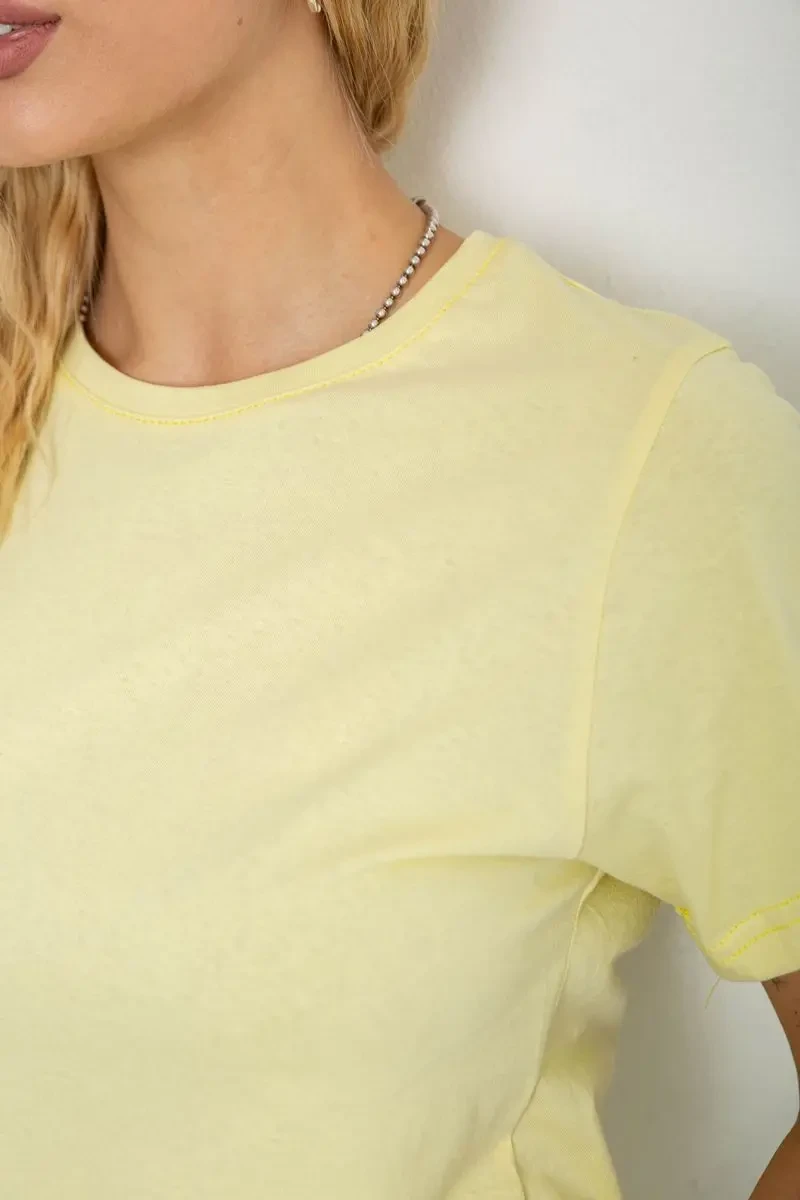 Футболка жіноча однотонна, колір лимонний, 238R111 5