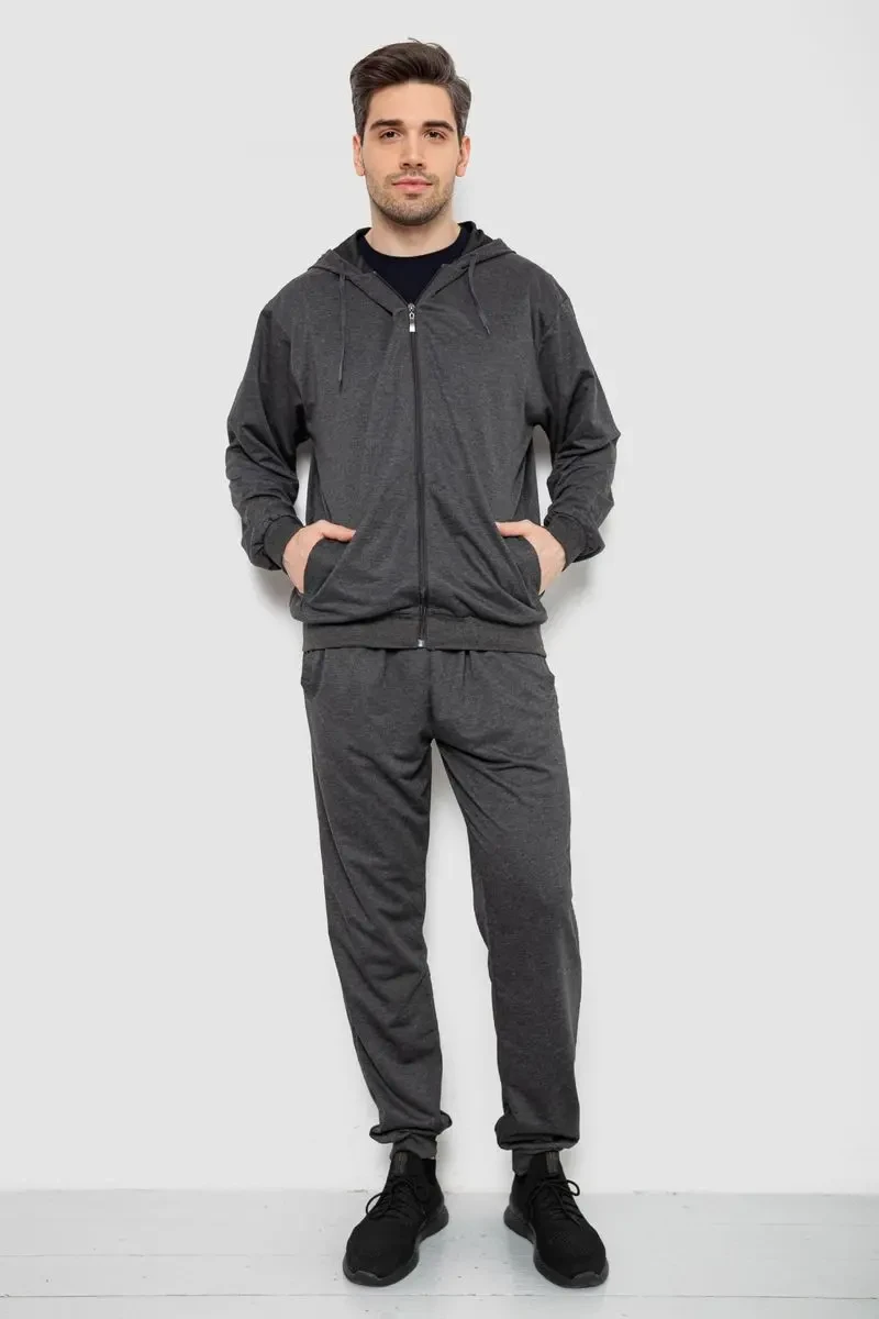Спорт костюм чоловічий, колір темно-сірий, 244R9153