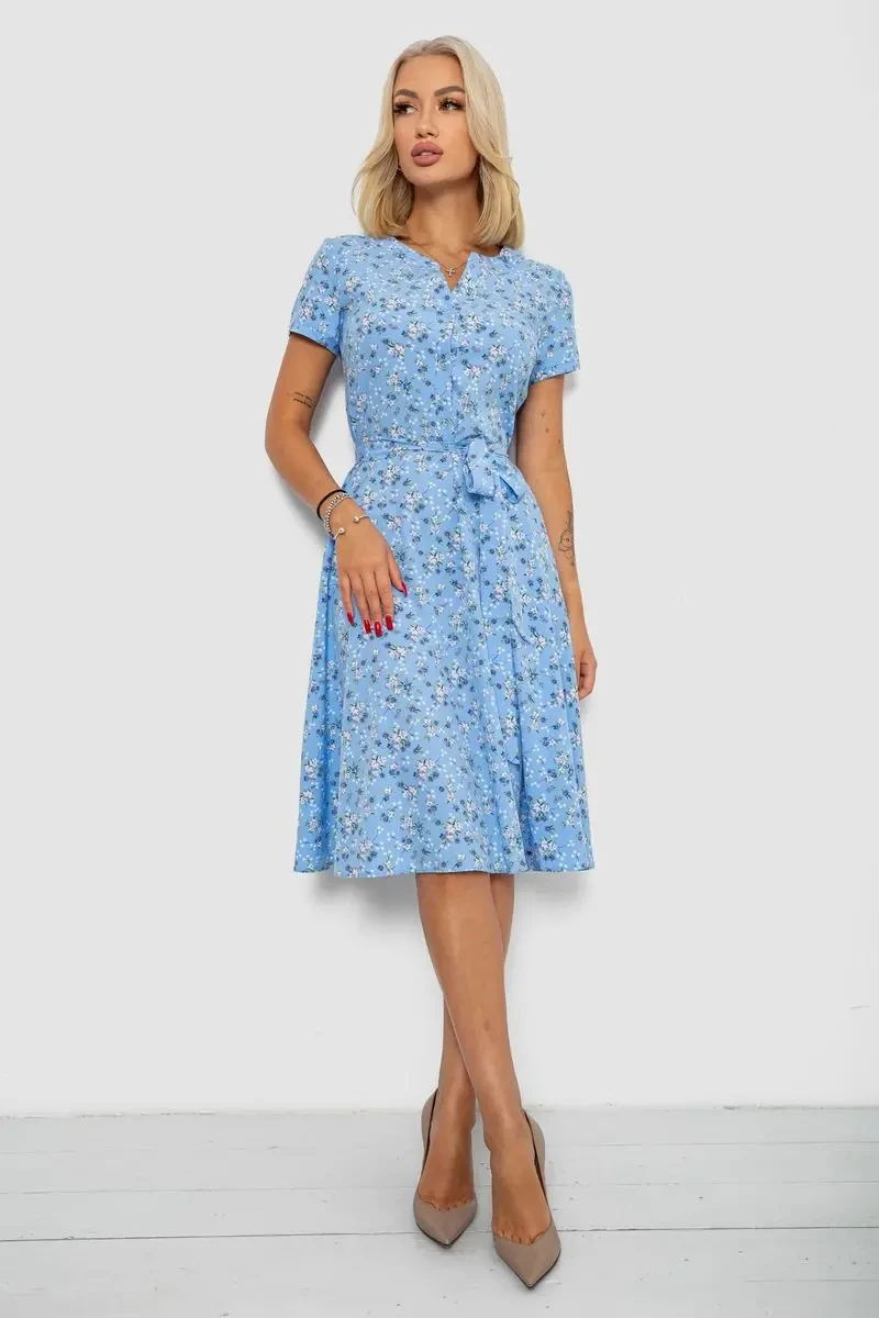 Сукня софт з принтом, колір блакитний, 230R1111 2