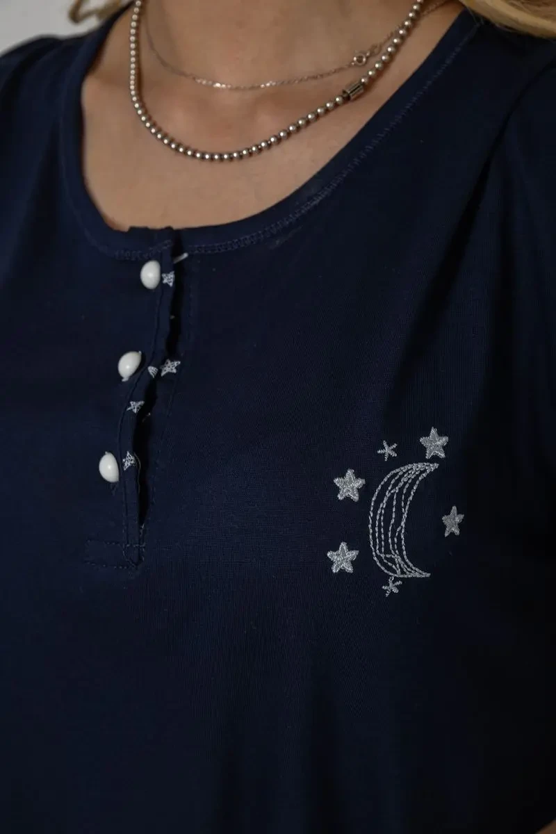 Піжама жіноча з принтом, колір синій, 243R7026 5