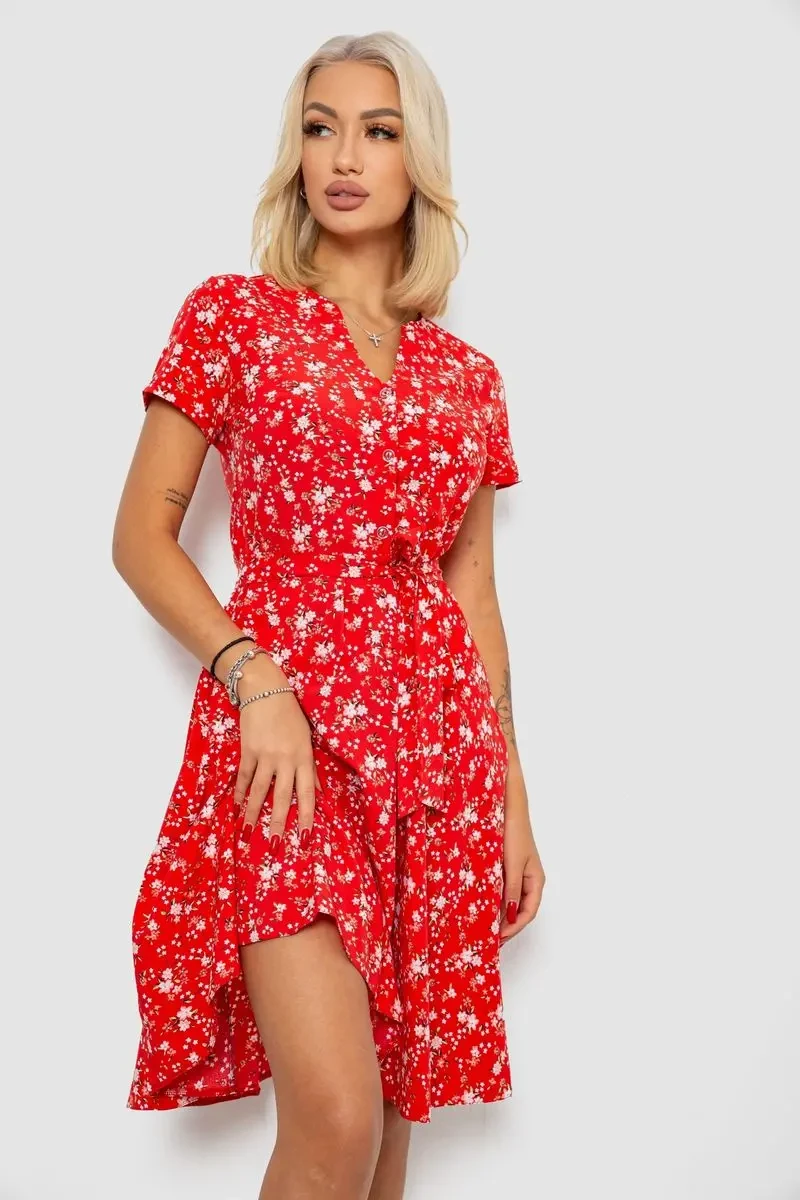 Сукня софт з принтом, колір червоний, 230R0032 2