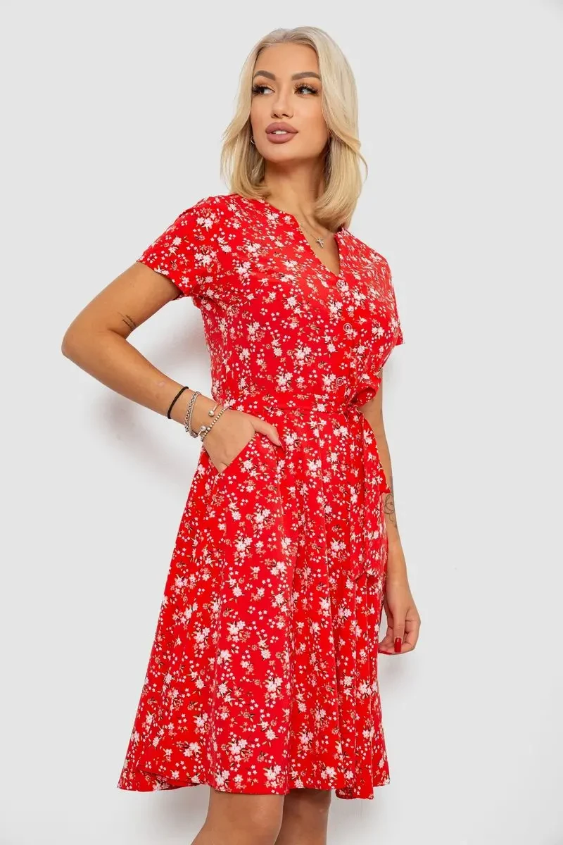 Сукня софт з принтом, колір червоний, 230R0032 3