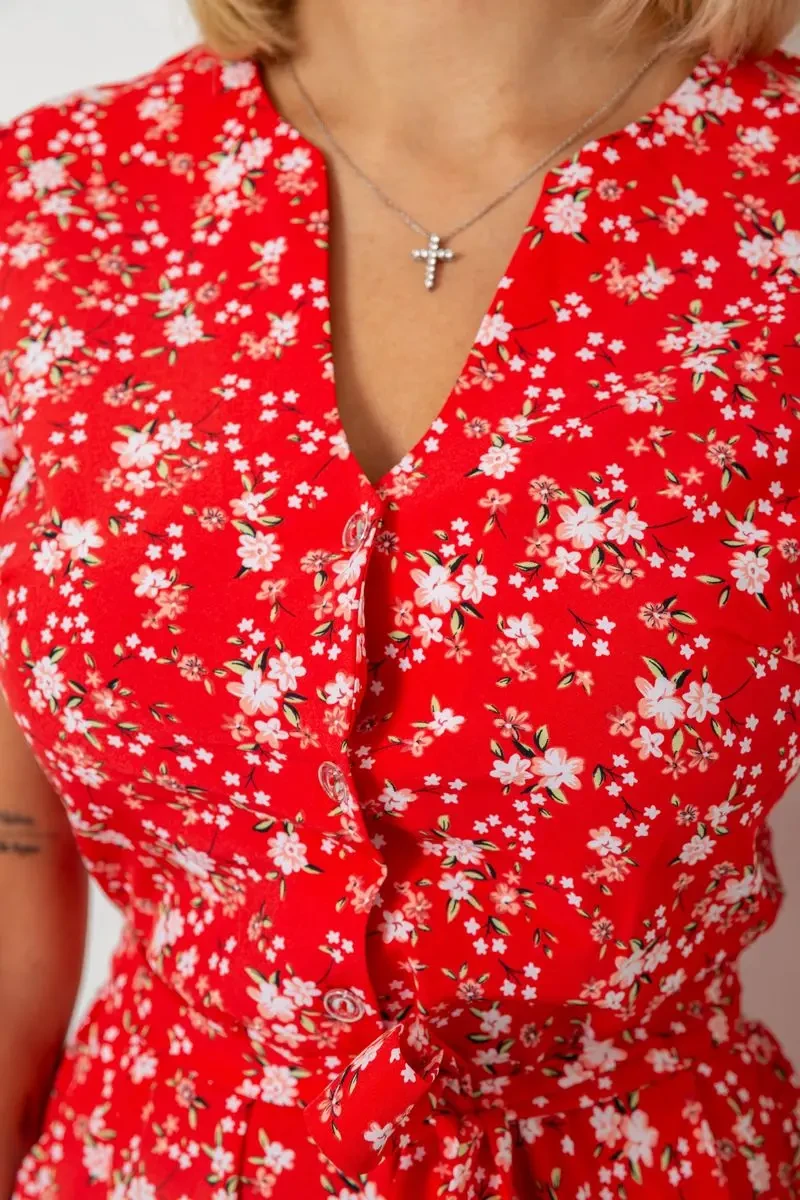 Сукня софт з принтом, колір червоний, 230R0032 5