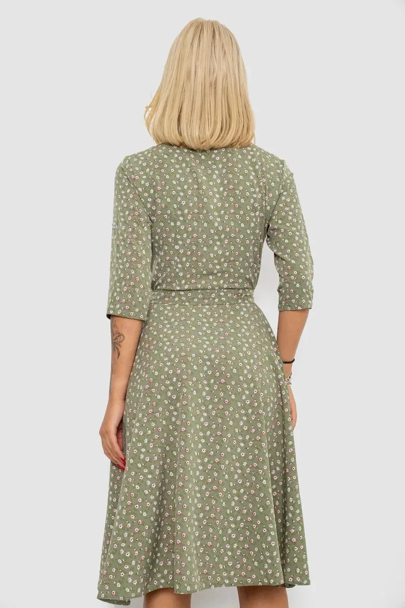 Сукня софт з принтом, колір оливковий, 230R1011-5 4