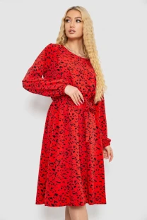 Сукня з принтом софт, колір червоно-чорний, 214R0226-8