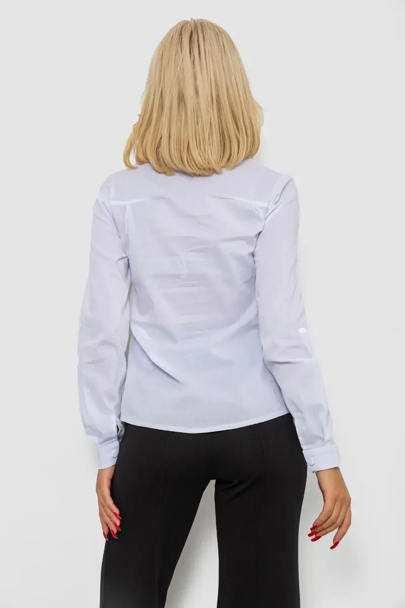 Блуза однотонна, колір білий, 230RP-96 4