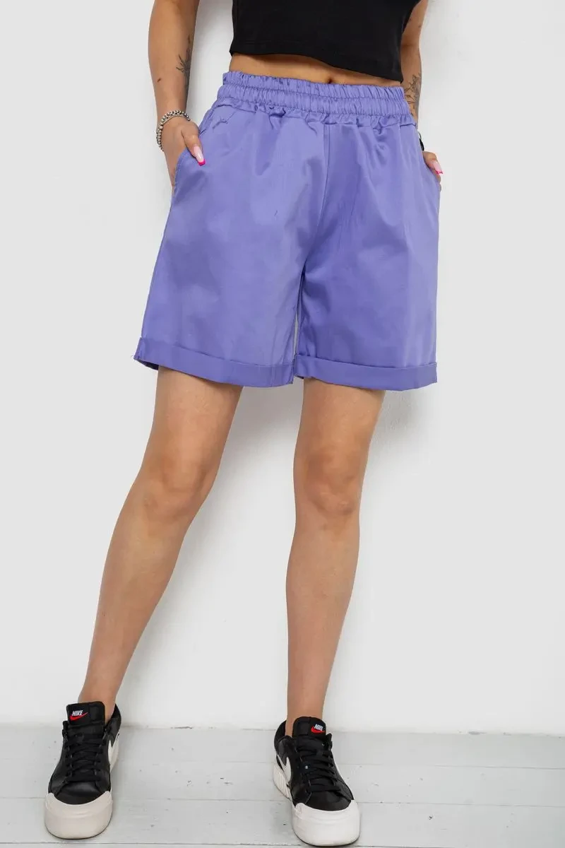 Шорти жіночі однотонні, колір бузковий, 238R315