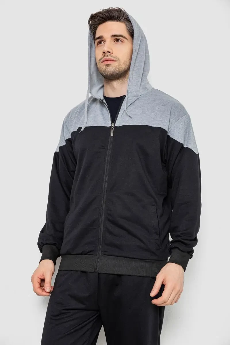 Спорт костюм чоловічий, колір чорно-сірий, 244R988 4