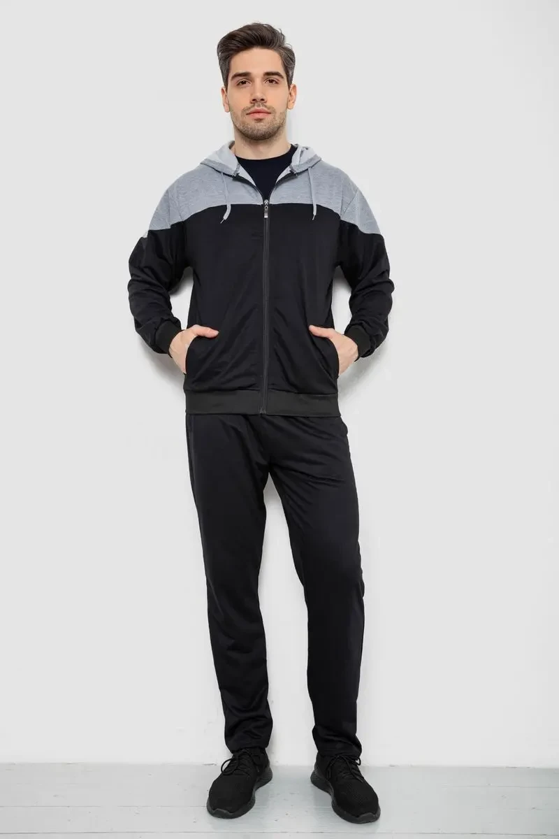 Спорт костюм чоловічий, колір чорно-сірий, 244R988