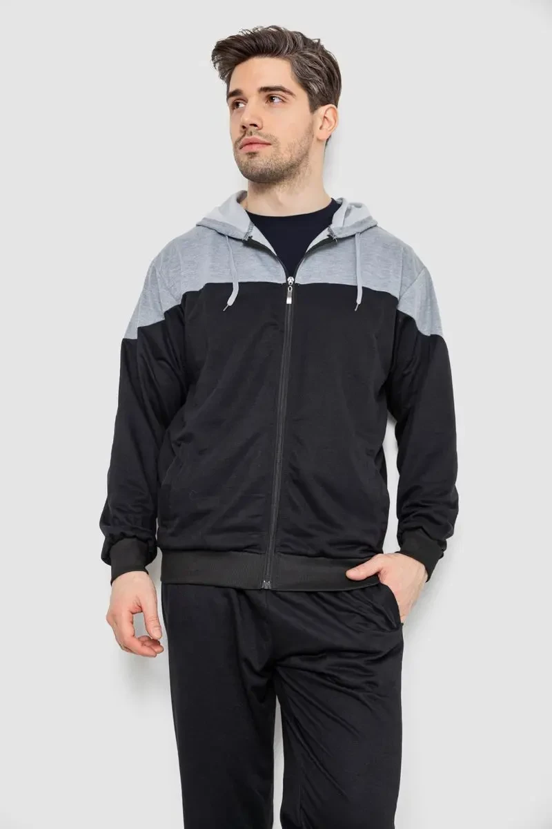 Спорт костюм чоловічий, колір чорно-сірий, 244R988 2