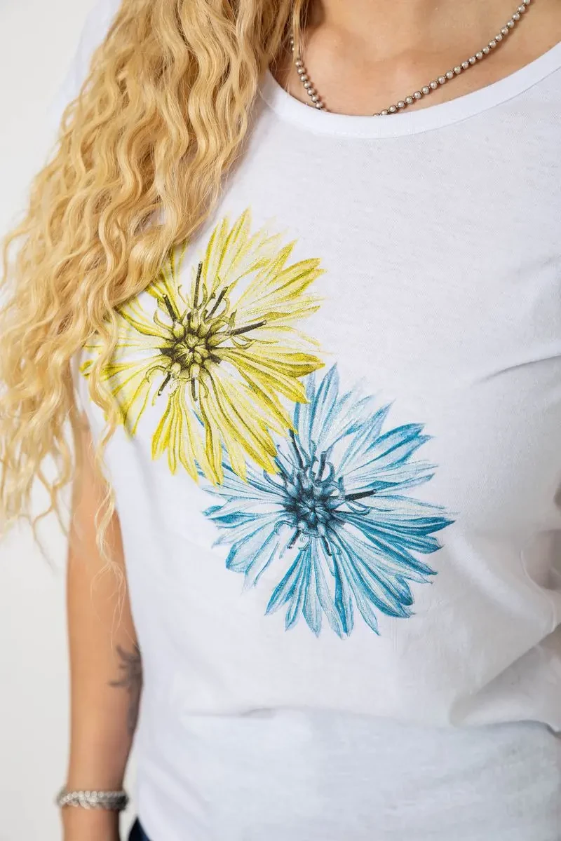 Футболка жіноча з принтом, колір білий, 244R2215 5