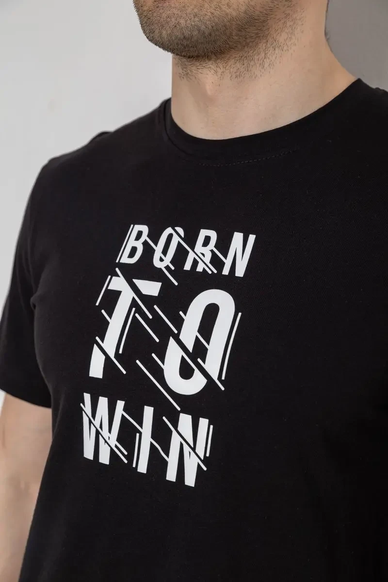 Футболка чоловіча з принтом, колір чорний, 241R1901 5