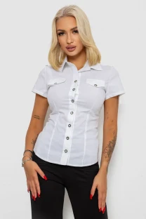 Сорочка жіноча однотонна, колір білий, 230R068-1