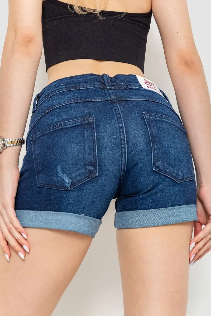 Шорти жіночі джинсові, колір синій, 186R003 4