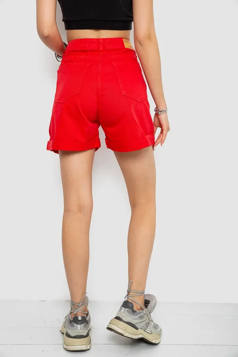 Шорти жіночі джинсові, колір червоний, 182R1664 4