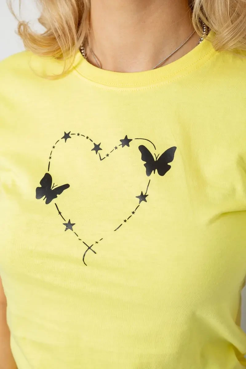 Футболка жіноча з принтом, колір жовтий, 238R559 5